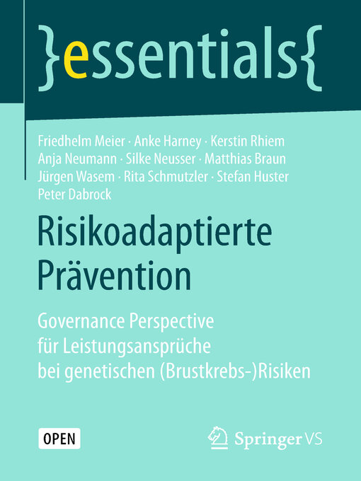 Title details for Risikoadaptierte Prävention by Friedhelm Meier - Available